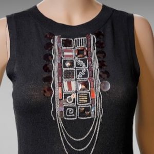 Nanette Lepore Women's Medium Sleeveless Beaded Mini Dress